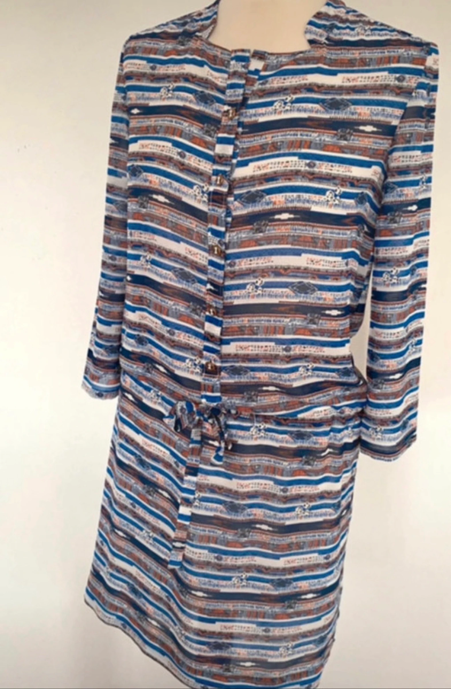 Maison Scotch boho printjurk S 36 blauw roest – photo 7
